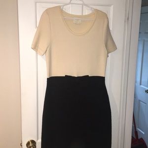 Cream and Black Kate Spade Sweater Dress with Bow